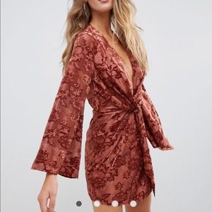 Missguided devore twist front mini dress